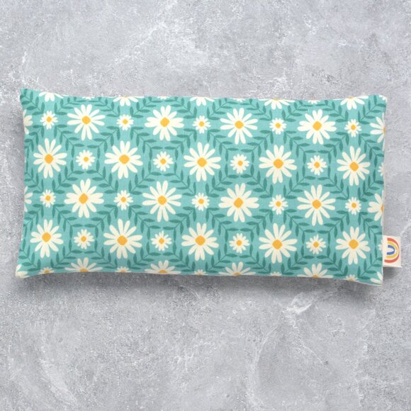 Floral Endpaper in Soft Teal Weighted Eye Pillow - Picture 3 of 4